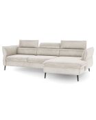 Canapé d'angle Droit Velours Convertible Avec Coffre De Rangement Valentina beige - 250x176x92 cm