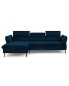 Canapé d'angle Gauche Velours Convertible Avec Coffre De Rangement Valentina bleu roi - 250x176x92 cm