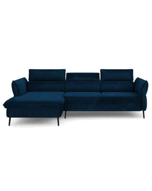 Canapé d'angle Gauche Velours Convertible Avec Coffre De Rangement Valentina bleu roi - 250x176x92 cm