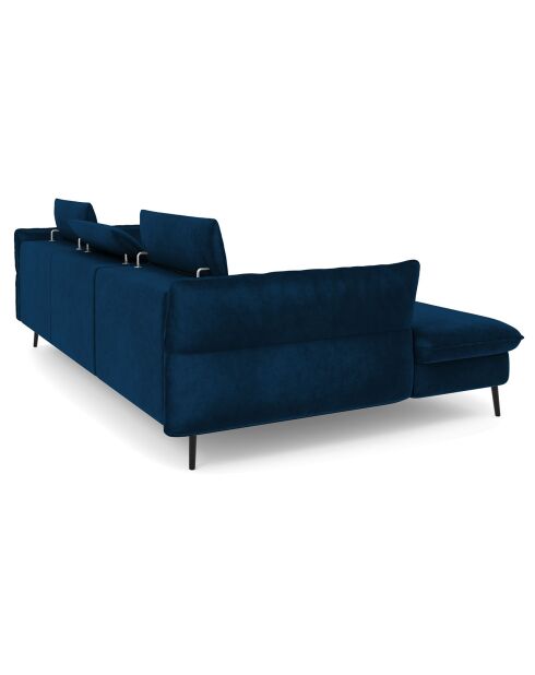 Canapé d'angle Gauche Velours Convertible Avec Coffre De Rangement Valentina bleu roi - 250x176x92 cm
