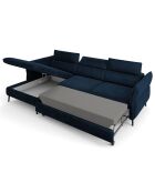 Canapé d'angle Gauche Velours Convertible Avec Coffre De Rangement Valentina bleu roi - 250x176x92 cm