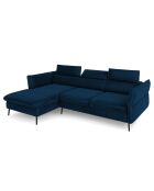 Canapé d'angle Gauche Velours Convertible Avec Coffre De Rangement Valentina bleu roi - 250x176x92 cm