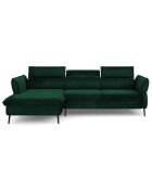 Canapé d'angle Gauche Velours Convertible Avec Coffre De Rangement Valentina vert bouteille - 250x176x92 cm
