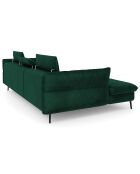 Canapé d'angle Gauche Velours Convertible Avec Coffre De Rangement Valentina vert bouteille - 250x176x92 cm
