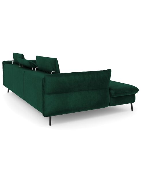 Canapé d'angle Gauche Velours Convertible Avec Coffre De Rangement Valentina vert bouteille - 250x176x92 cm