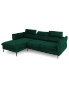 Canapé d'angle Gauche Velours Convertible Avec Coffre De Rangement Valentina vert bouteille - 250x176x92 cm
