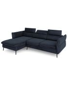 Canapé d'angle Gauche Velours Convertible Avec Coffre De Rangement Valentina bleu foncé - 250x176x92 cm