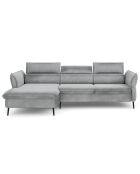 Canapé d'angle Gauche Velours Convertible Avec Coffre De Rangement Valentina gris clair - 250x176x92 cm