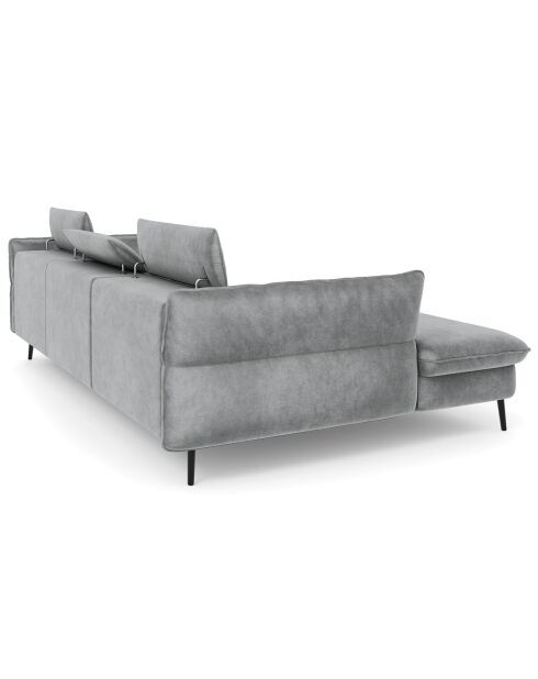 Canapé d'angle Gauche Velours Convertible Avec Coffre De Rangement Valentina gris clair - 250x176x92 cm