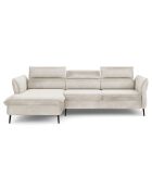 Canapé d'angle Gauche Velours Convertible Avec Coffre Valentina beige - 250x176x92 cm