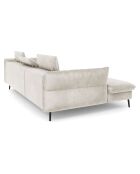 Canapé d'angle Gauche Velours Convertible Avec Coffre Valentina beige - 250x176x92 cm