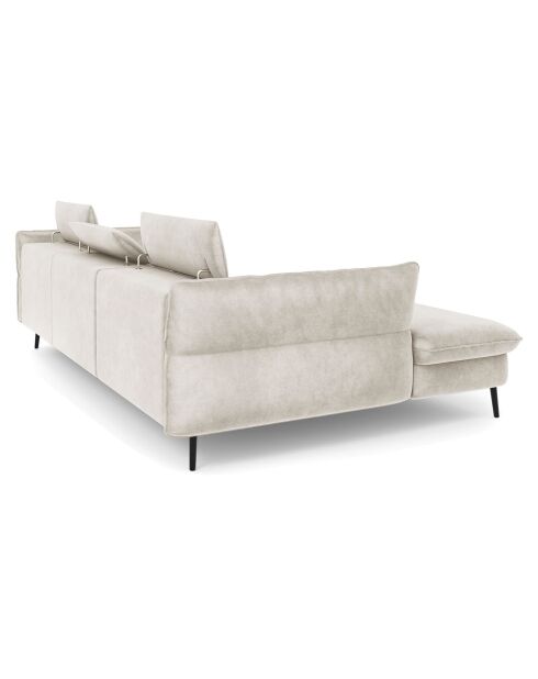 Canapé d'angle Gauche Velours Convertible Avec Coffre Valentina beige - 250x176x92 cm