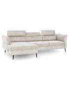 Canapé d'angle Gauche Velours Convertible Avec Coffre Valentina beige - 250x176x92 cm