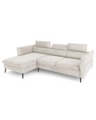 Canapé d'angle Gauche Velours Convertible Avec Coffre Valentina beige - 250x176x92 cm