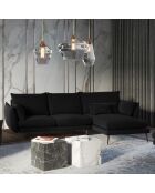 Canapé d'angle droit velours elio noir - 251x170x97 cm