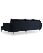 Canapé d'angle Droit Velours Elio bleu foncé - 251x170x97 cm