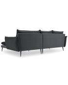 Canapé d'angle Droit Velours Elio gris - 251x170x97 cm