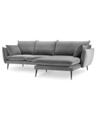 Canapé d'angle droit velours elio gris clair - 251x170x97 cm