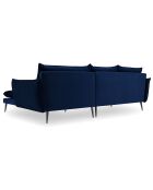 Canapé d'angle droit velours elio bleu roi - 251x170x97 cm