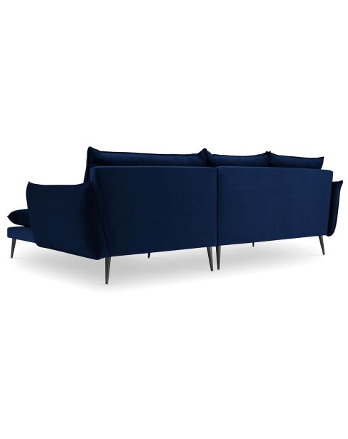 Canapé d'angle droit velours elio bleu roi - 251x170x97 cm