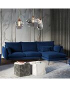 Canapé d'angle droit velours elio bleu roi - 251x170x97 cm