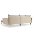 Canapé d'angle droit velours elio beige - 251x170x97 cm