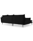 Canapé d'angle gauche velours elio noir - 251x170x97 cm