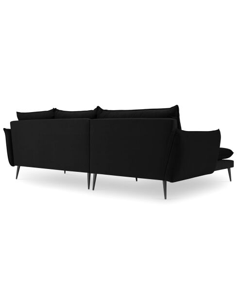 Canapé d'angle gauche velours elio noir - 251x170x97 cm