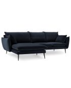 Canapé d'angle Gauche Velours Elio bleu foncé - 251x170x97 cm