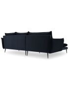 Canapé d'angle Gauche Velours Elio bleu foncé - 251x170x97 cm