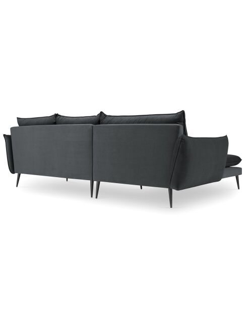 Linkerhoekbank Elio grijs fluweel - 251x170x97 cm