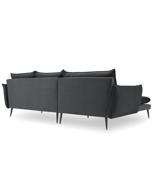 Canapé d'angle Gauche Velours Elio gris - 251x170x97 cm