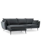 Canapé d'angle Gauche Velours Elio gris - 251x170x97 cm