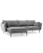 Canapé d'angle gauche velours elio gris clair - 251x170x97 cm