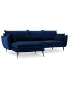 Canapé d'angle gauche velours elio bleu roi - 251x170x97 cm