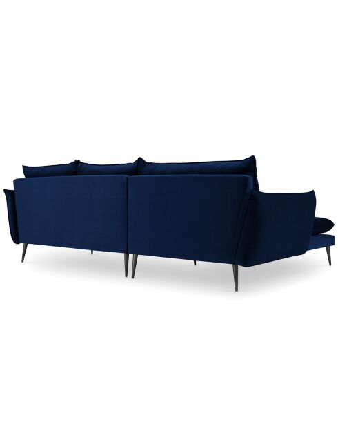 Canapé d'angle gauche velours elio bleu roi - 251x170x97 cm
