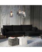 Canapé d'angle droit velours elio noir - 251x170x97 cm