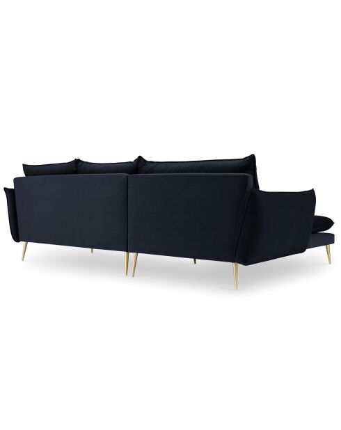 Canapé d'angle Gauche Velours Elio bleu foncé - 251x170x97 cm