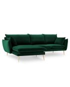 Canapé d'angle gauche velours elio vert bouteille - 251x170x97 cm
