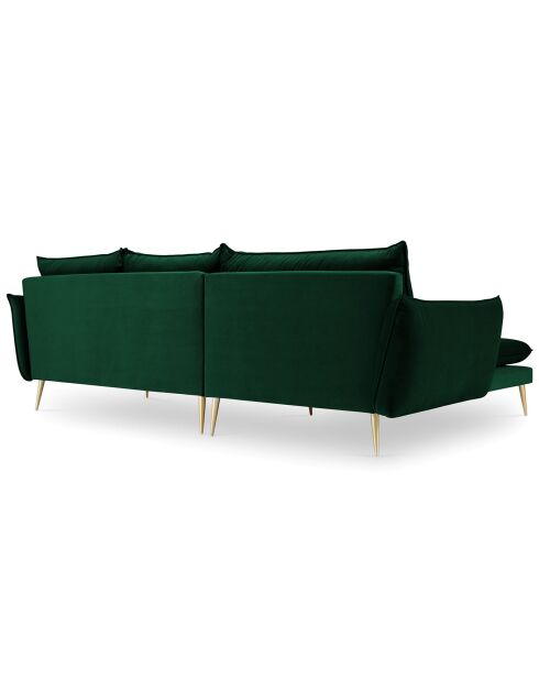 Canapé d'angle gauche velours elio vert bouteille - 251x170x97 cm