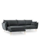 Canapé d'angle Gauche Velours Elio gris - 251x170x97 cm