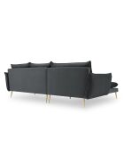 Canapé d'angle Gauche Velours Elio gris - 251x170x97 cm