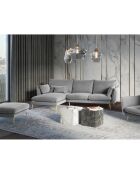 Elio linkes Ecksofa aus hellgrauem Samt - 251x170x97 cm