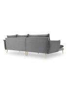 Elio linkes Ecksofa aus hellgrauem Samt - 251x170x97 cm