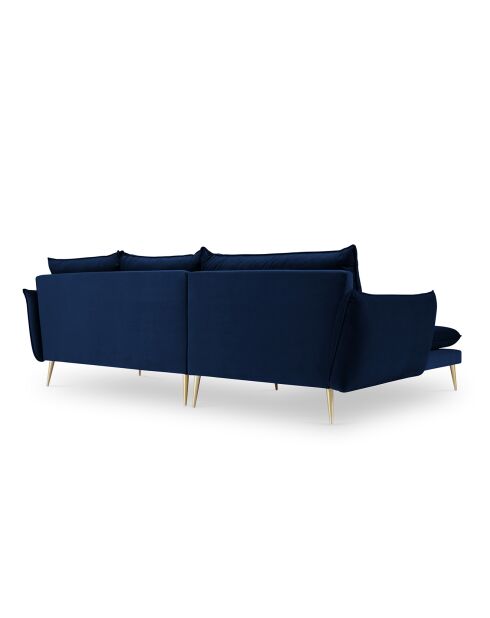 Elio linkes Ecksofa aus Samt Königsblau - 251x170x97 cm