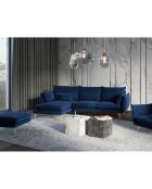 Canapé d'angle gauche velours elio bleu roi - 251x170x97 cm