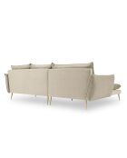 Canapé d'angle gauche velours elio beige - 251x170x97 cm