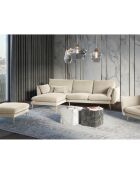 Canapé d'angle gauche velours elio beige - 251x170x97 cm