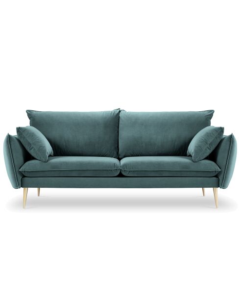 Canapé Velours Elio pétrole - 228x100x97 cm