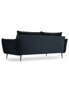 Canapé Velours Elio bleu foncé - 228x100x97 cm